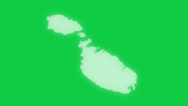 Malta VHS old screen effect map pop animation green background