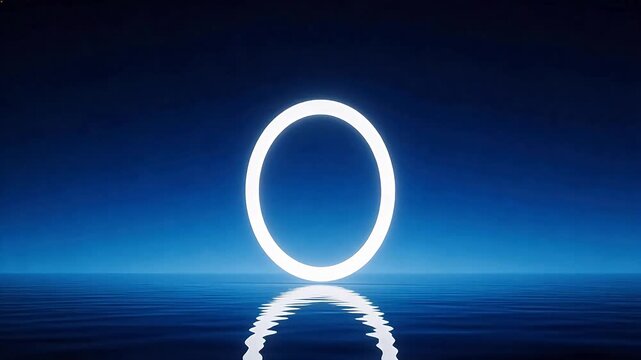 Glowing oval shape over water