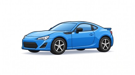 Fototapeta premium Vector illustration of a modern blue sport car isolated on a white background for automotive design