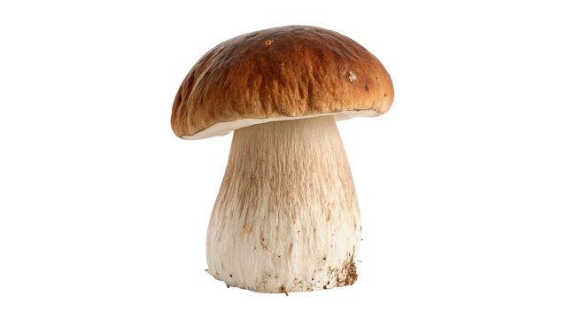 Single fresh raw porcini penny bun mushroom