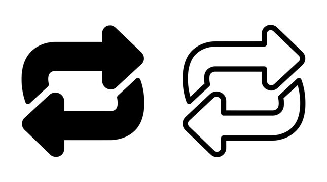 Square rotating arrows recycle refresh reload icon with rotation