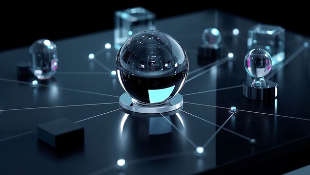 Generative AI visualizes interconnected futuristic spherical objects