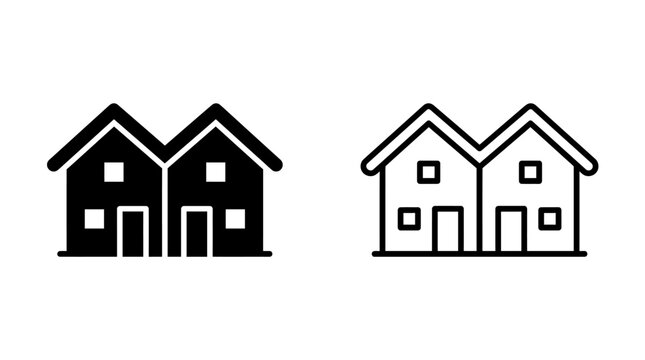 Real estate home house icons representing property and residential