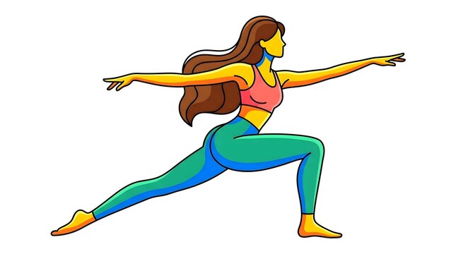Tall gr vector illustration of woman performing yoga pose