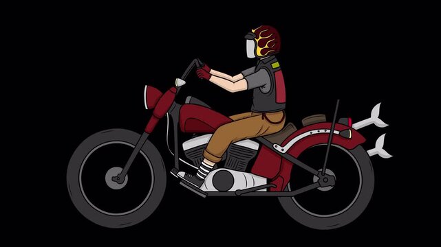 Motorbike Side View with Alpha Channel