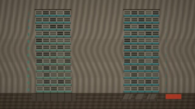Seismic Building Sway: Base Isolated Versus Fixed Base Interstory Drift Comparison, Seamless Loop in bright sepia tones