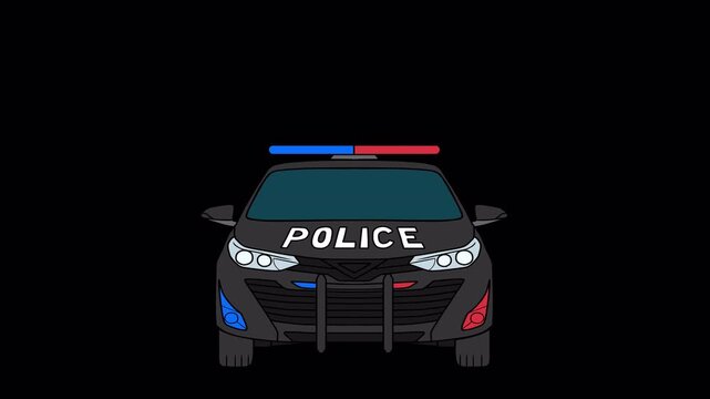 Police Car Front View with Alpha Channel
