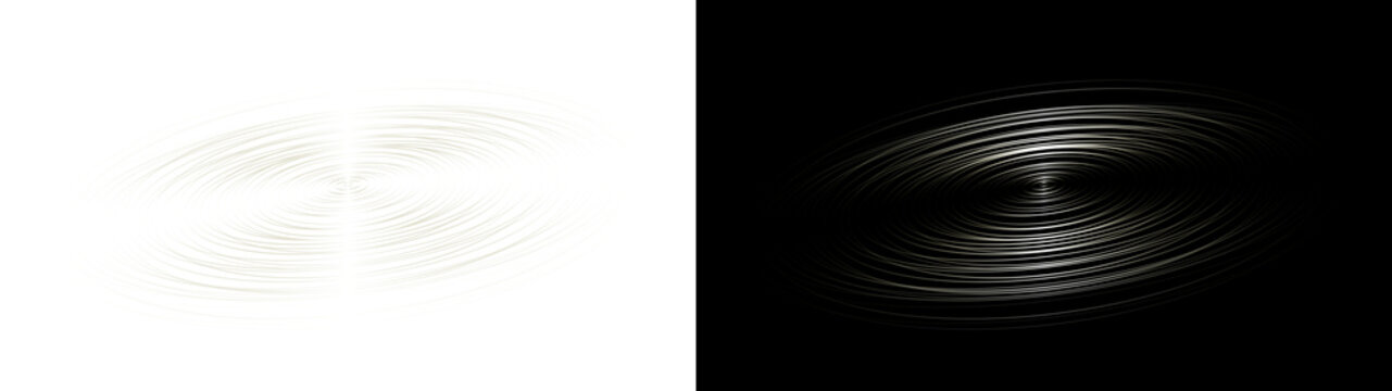 PNG image of Abstract radial motion blur effect, concentric circular light trails, dynamic spinning vortex texture for modern graphic design and overlays isolated on Transparent Background