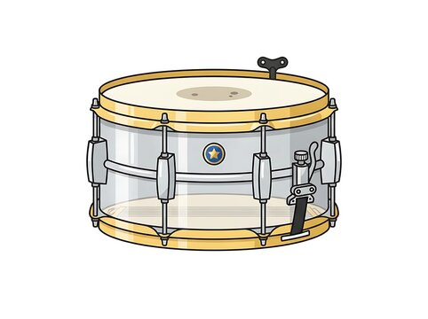 Snare drum musical instrument percussion isolated on white background