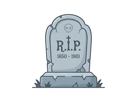 Gravestone rip marker flat design