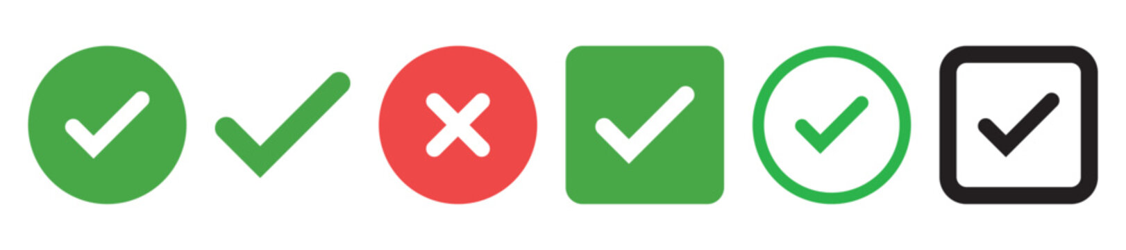 Green check mark and red x cross symbols representing correct and incorrect choices
