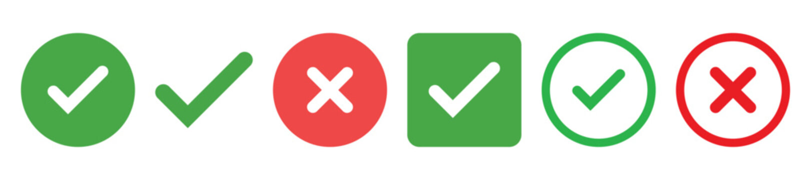 Green check mark and red x cross symbols representing correct and incorrect choices