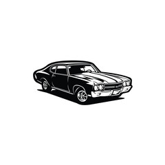 Naklejka premium Classic muscle car silhouette vector isolated