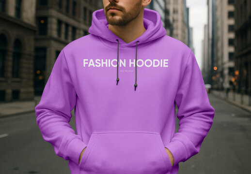 Hoodie on Men Mockup