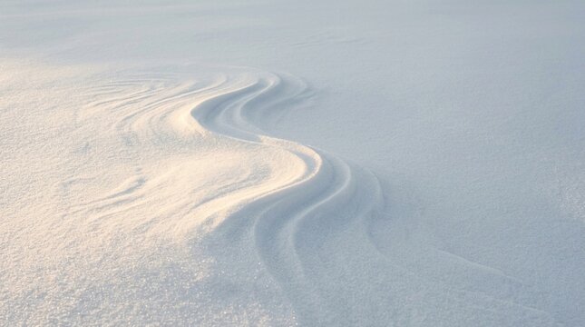 ミニマルな積もった雪の風景（段差・光・冬）