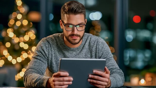 Businessman planning Christmas holiday sales strategy