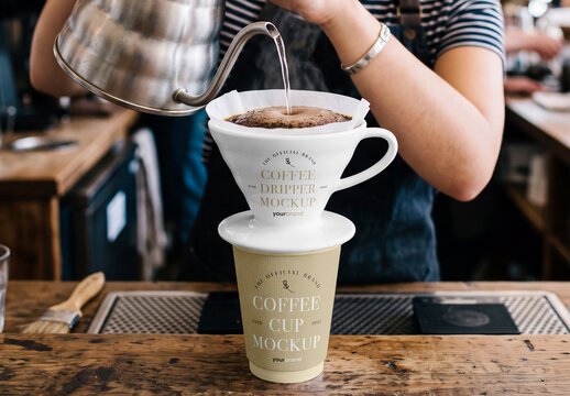 Dripper with Coffee Cup Mockup