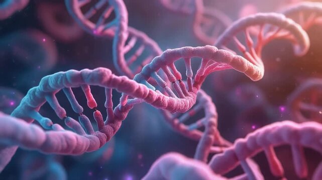 3D DNA Double Helix Strand, Genetic Code, Biotechnology, Helix Structure