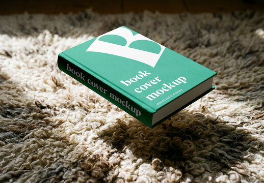 Book Cover above Blanket Mockup