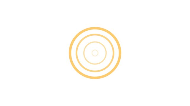Gold click ripple effect animation seamless loop on white background, luxury golden expanding circle rings tap indicator, 4K motion graphic for multiply blend