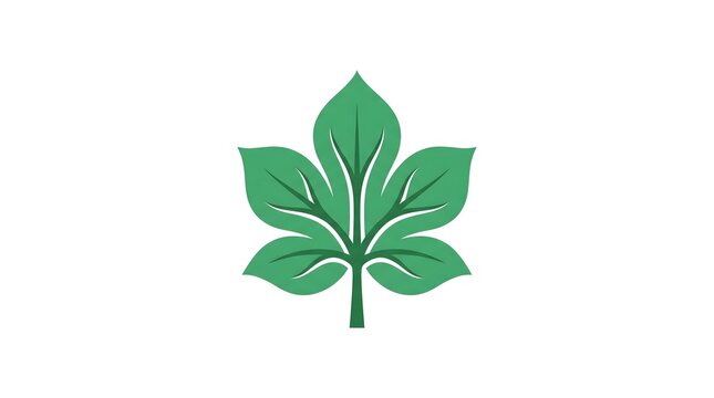 A stylized green buckeye or horse chestnut leaf icon isolated on a clean white background, representing nature, spring, and environmental concepts