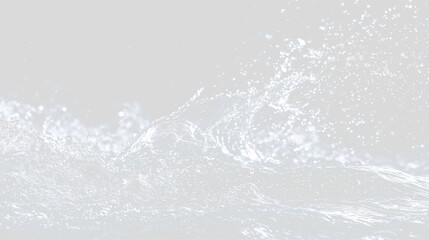 Obraz premium Dynamic water splash wave with flying droplets on transparent background. Fresh liquid aqua spray and cresting surf element