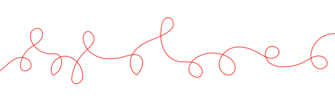 Minimalist pink scribble line vector, continuous hand drawn curly loop border, elegant abstract wavy divider for wedding invitations and feminine branding, decorative swirly stroke element