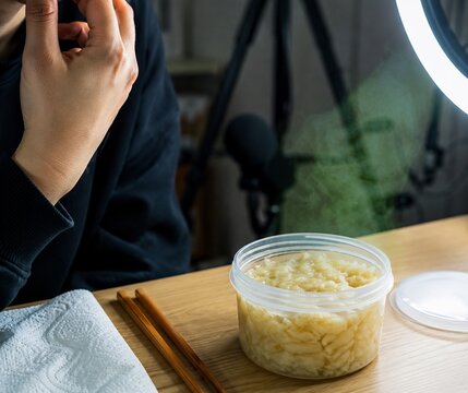 Instant Noodles in Home Office Setup