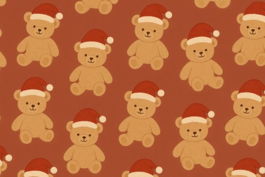 Festive teddy bears pattern.
