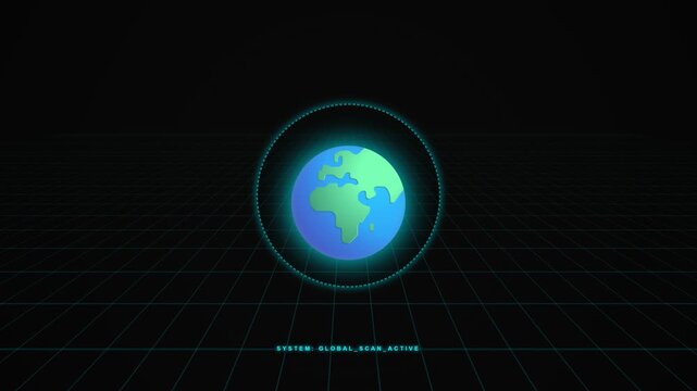Digital globe animation technology concept