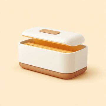 Modern Breadbox with Sliding Lid for Kitchen Storage - PNG Element