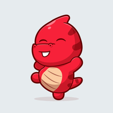 Cute Dinosaur Kid Happy Cartoon