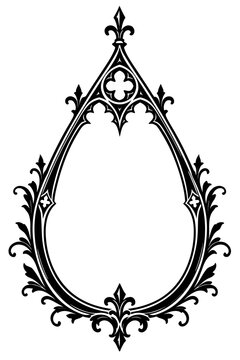elegant gothic frame vector illustration with intricate ornamental details and pointed arch design vector 