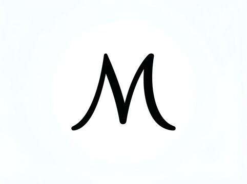 Elegant letter m symbol isolated simple alphabet graphic