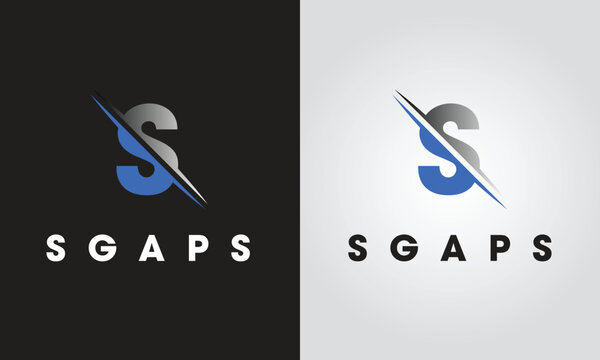 Modern stylized logo design for sgaps brand featuring abstract bird and letter integration on clean background