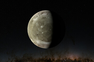 Ganymede moon - closeup view 3d illustration © LASZLO
