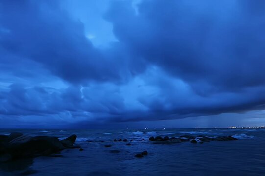 Storm Clouds Over Mae Ram Phueng Beach Thailand
