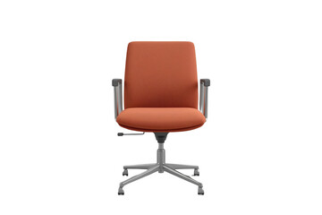 Fototapeta premium Orange modern swivel office chair in a soft bold studio cutout