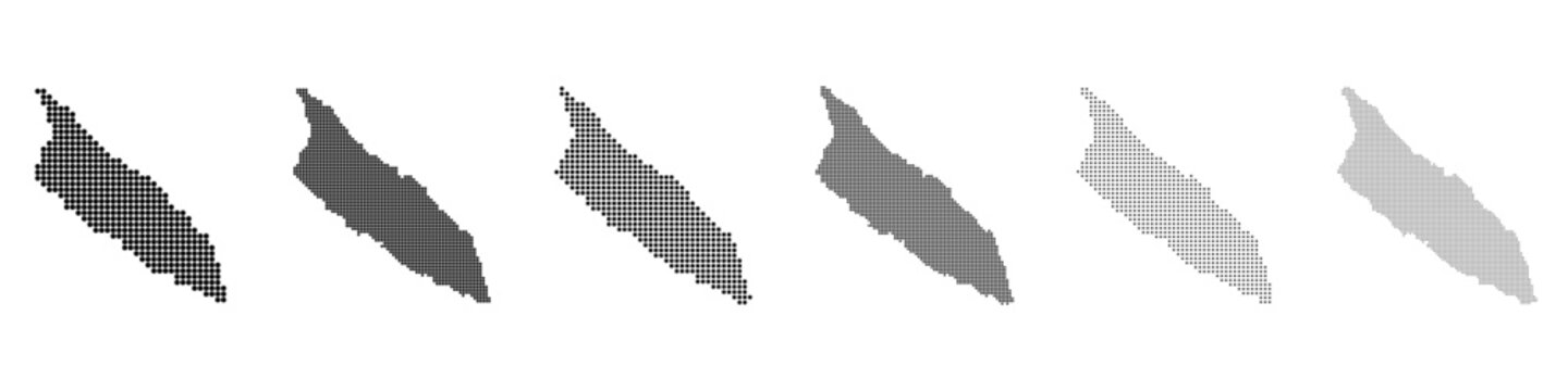 Dot mosaic Aruba outline map set
