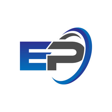 Png initial logo letters it with circle swoosh blue gray