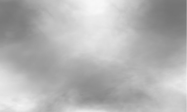 Soft gray atmospheric cloud formation isolated on transparent background