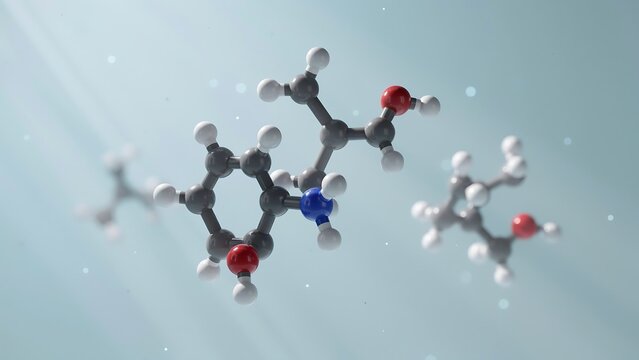 3d molecular structure of chemical compound with nitrogen atom