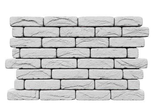 A detailed illustration of a brick wall with staggered stone patterns isolated on transparent background