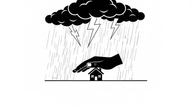 International Day for Disaster Risk Reduction Storm Safety Illustration