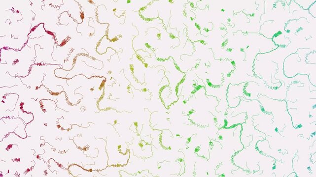 Abstract background with colorful glowing digital lines on white surface