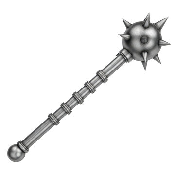 A large spiked ball and chain flail weapon