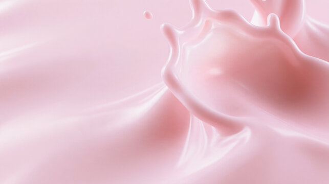 Strawberry Yogurt Splash with Creamy Liquid Texture