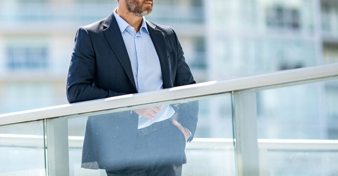 Successful business and top leadership. Business entrepreneur success. Rich businessman outdoor. Successful businessman leader. Ambitious businessman in suit. Business boss man
