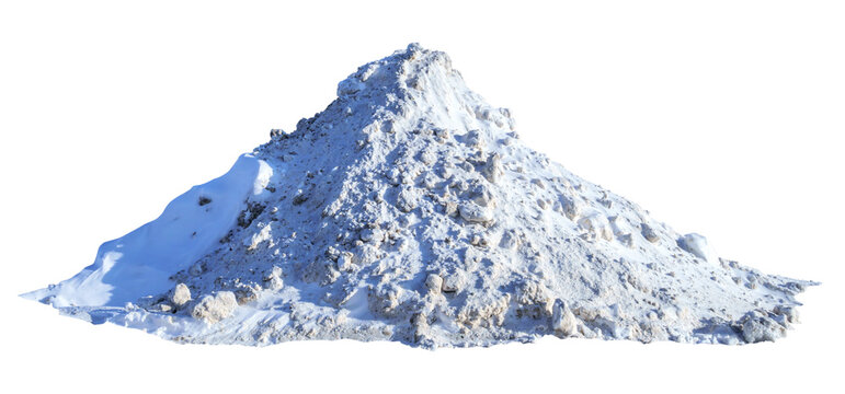 Pile of snow isolated on white background. Winter landscape element for design or decoration.