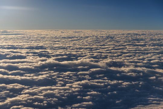 Altocumulus undulatus cloud in a morning over Japanese sea.